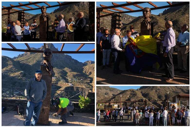 Momento de la inauguración de la escultura  (Foto TA)